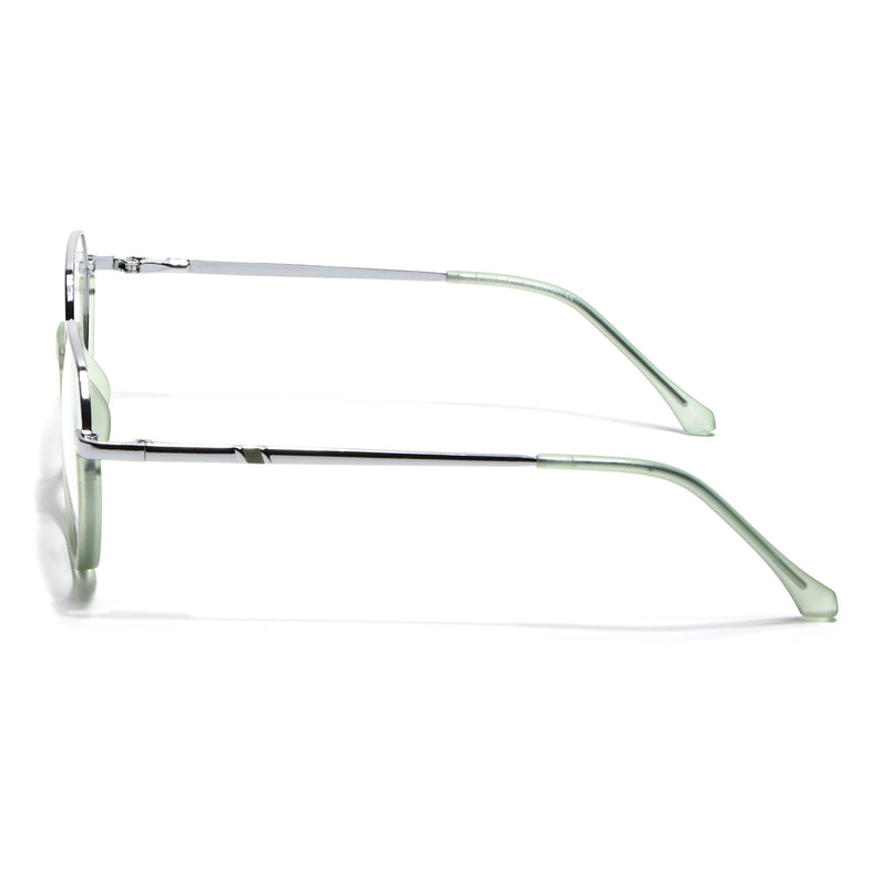 Eyejack Silver & Green Round Eyeglasses for Men & Women (170201FCL1983-C7)
