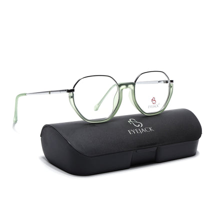 Eyejack Silver & Green Round Eyeglasses for Men & Women (170201FCL1983-C7)