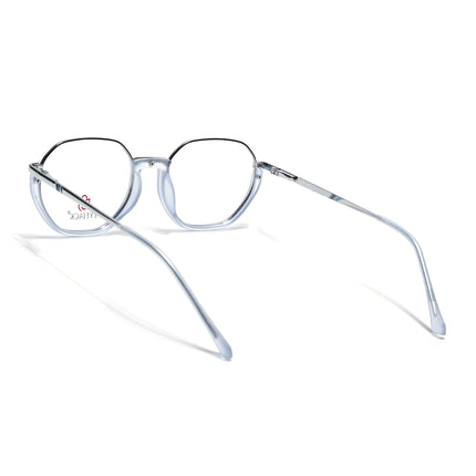 Eyejack Silver & Blue Round Eyeglasses for Men & Women (170201FCL1984-C8)