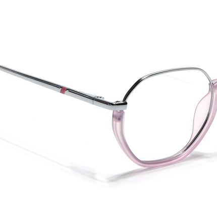Eyejack Silver & Lavender Round Eyeglasses for Men & Women (170201FCL1985-C9)