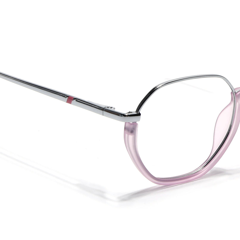 Eyejack Silver & Lavender Round Eyeglasses for Men & Women (170201FCL1985-C9)