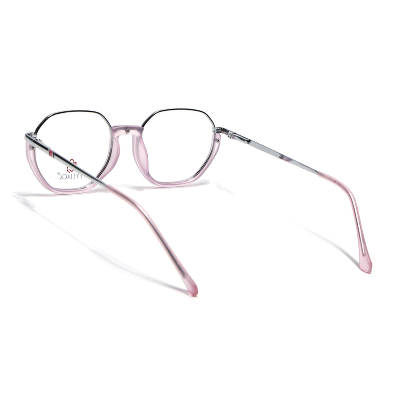 Eyejack Silver & Lavender Round Eyeglasses for Men & Women (170201FCL1985-C9)