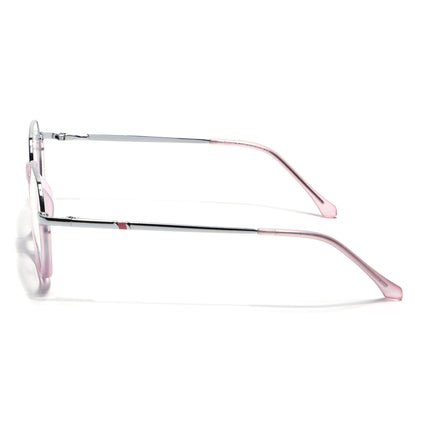 Eyejack Silver & Lavender Round Eyeglasses for Men & Women (170201FCL1985-C9)
