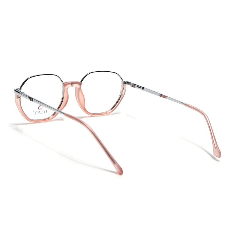 Eyejack Silver & Peach Round Eyeglasses for Men & Women (170201FCL1986-C10)