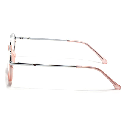 Eyejack Silver & Peach Round Eyeglasses for Men & Women (170201FCL1986-C10)