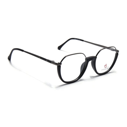 Eyejack Grey & Black Round Eyeglasses for Men & Women (170202FCL1987-C1)