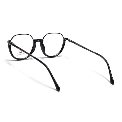 Eyejack Grey & Black Round Eyeglasses for Men & Women (170202FCL1987-C1)