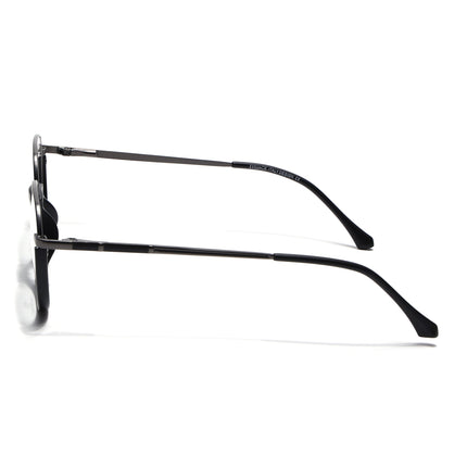Eyejack Grey & Black Round Eyeglasses for Men & Women (170202FCL1987-C1)