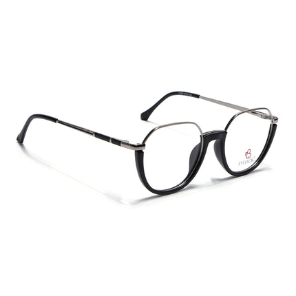 Eyejack Silver & Black Round Eyeglasses for Men & Women (170202FCL1988-C2)