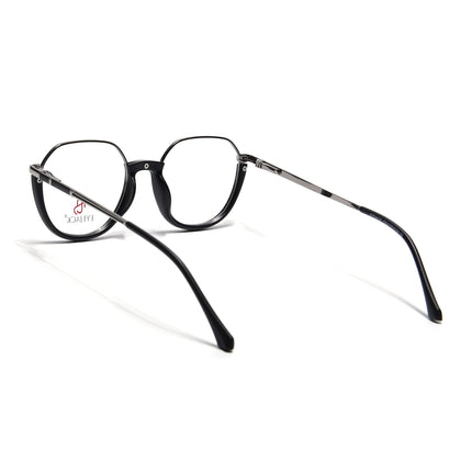 Eyejack Silver & Black Round Eyeglasses for Men & Women (170202FCL1988-C2)