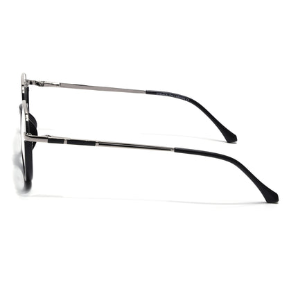 Eyejack Silver & Black Round Eyeglasses for Men & Women (170202FCL1988-C2)