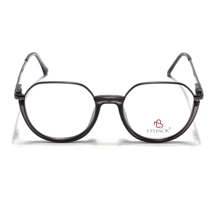 Eyejack Grey Round Eyeglasses for Men & Women (170202FCL1989-C3)