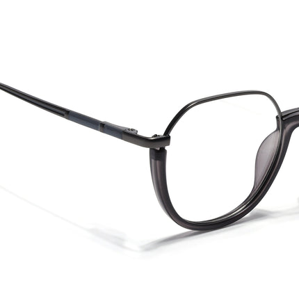 Eyejack Grey Round Eyeglasses for Men & Women (170202FCL1989-C3)