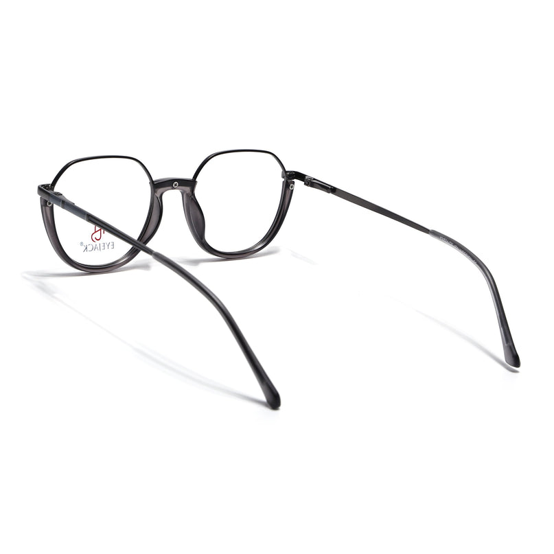 Eyejack Grey Round Eyeglasses for Men & Women (170202FCL1989-C3)