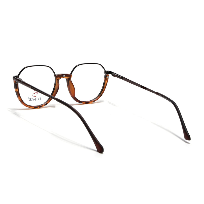 Eyejack Demi Brown Round Eyeglasses for Men & Women (170202FCL1990-C4)