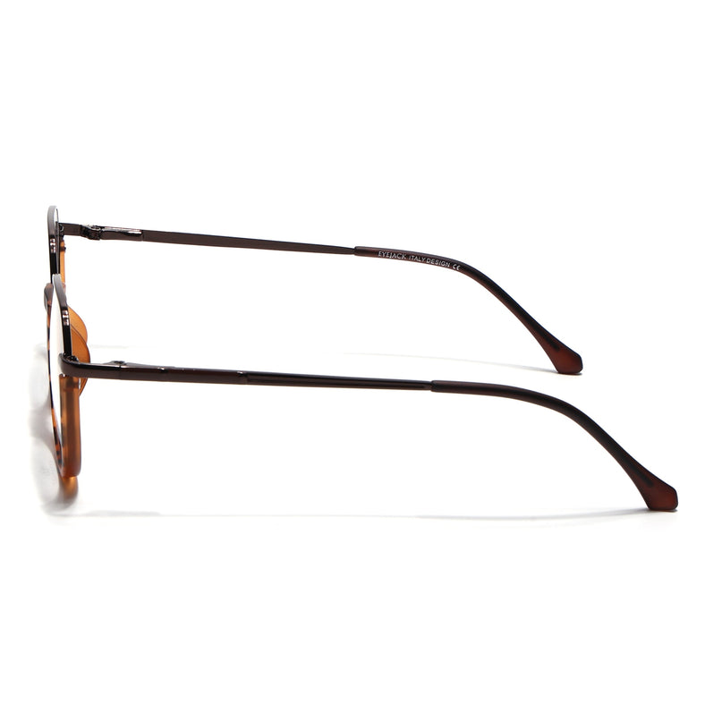 Eyejack Demi Brown Round Eyeglasses for Men & Women (170202FCL1990-C4)