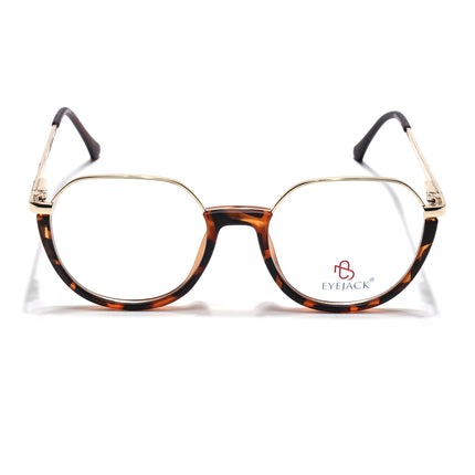 Eyejack Golden & Demi Brown Round Eyeglasses for Men & Women (170202FCL1991-C5)