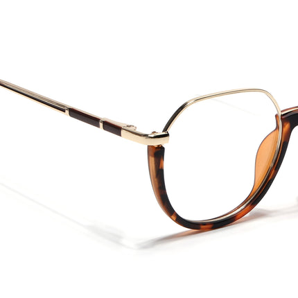 Eyejack Golden & Demi Brown Round Eyeglasses for Men & Women (170202FCL1991-C5)