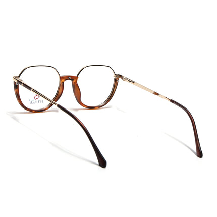 Eyejack Golden & Demi Brown Round Eyeglasses for Men & Women (170202FCL1991-C5)