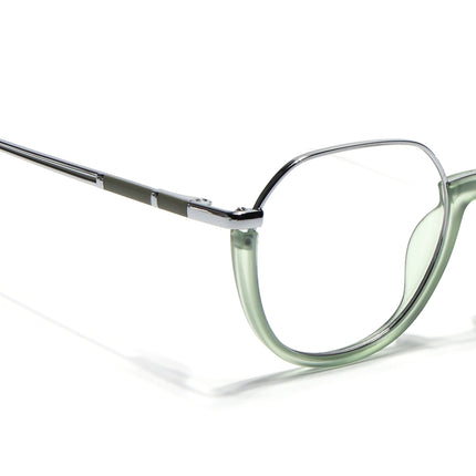 Eyejack Silver & Green Round Eyeglasses for Men & Women (170202FCL1992-C6)