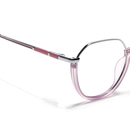 Eyejack Silver & Lavender Round Eyeglasses for Men & Women (170202FCL1994-C8)