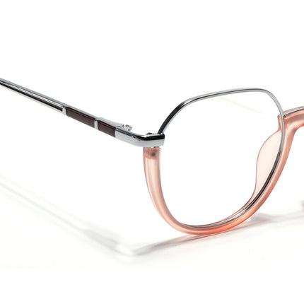 Eyejack Silver & Peach Round Eyeglasses for Men & Women (170202FCL1995-C9)