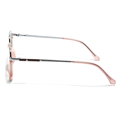 Eyejack Silver & Peach Round Eyeglasses for Men & Women (170202FCL1995-C9)