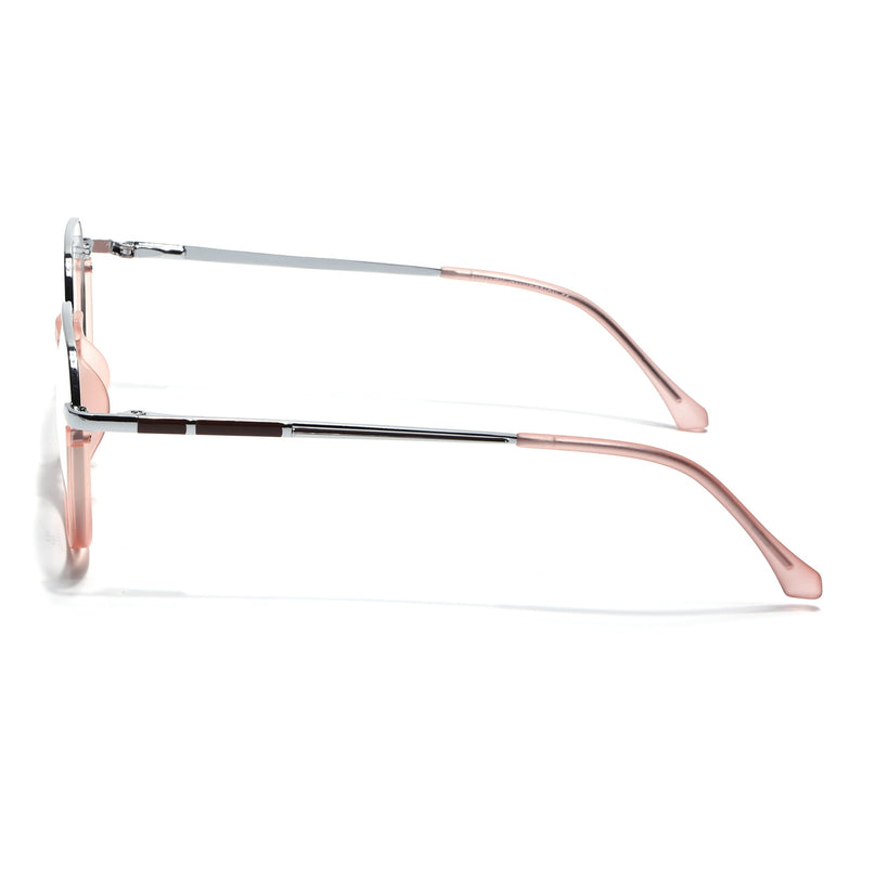Eyejack Silver & Peach Round Eyeglasses for Men & Women (170202FCL1995-C9)