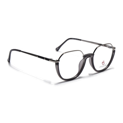 Eyejack Skyline Silver & Grey Round Eyeglasses for Men & Women (170202FCL2117-C10)