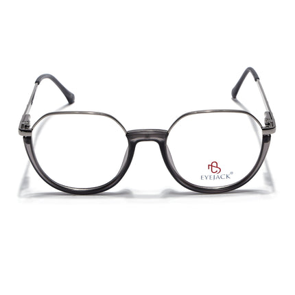 Eyejack Skyline Silver & Grey Round Eyeglasses for Men & Women (170202FCL2117-C10)