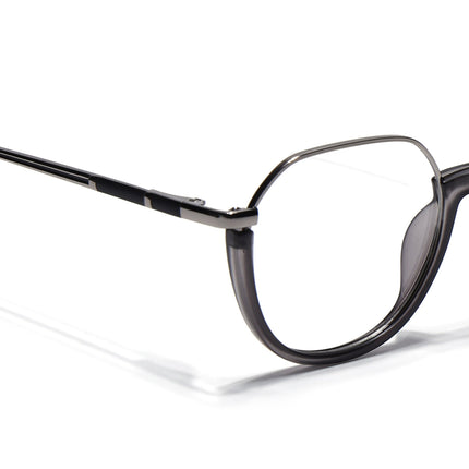 Eyejack Skyline Silver & Grey Round Eyeglasses for Men & Women (170202FCL2117-C10)