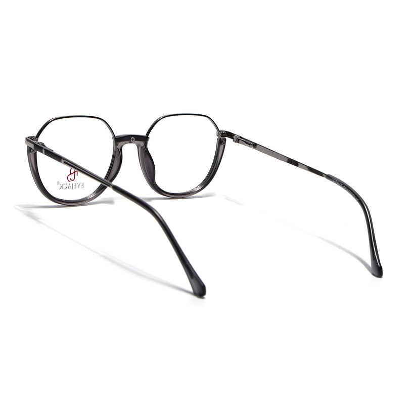 Eyejack Skyline Silver & Grey Round Eyeglasses for Men & Women (170202FCL2117-C10)