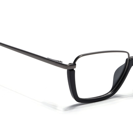 Eyejack Grey & Black Square Eyeglasses for Men & Women (170203FCL1996-C1)