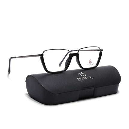 Eyejack Grey & Black Square Eyeglasses for Men & Women (170203FCL1996-C1)
