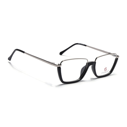 Eyejack Silver & Black Square Eyeglasses for Men & Women (170203FCL1997-C2)
