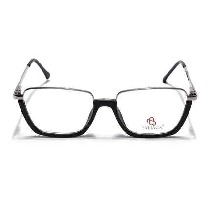 Eyejack Silver & Black Square Eyeglasses for Men & Women (170203FCL1997-C2)
