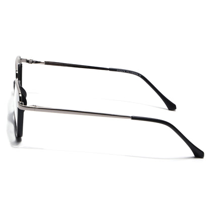 Eyejack Silver & Black Square Eyeglasses for Men & Women (170203FCL1997-C2)