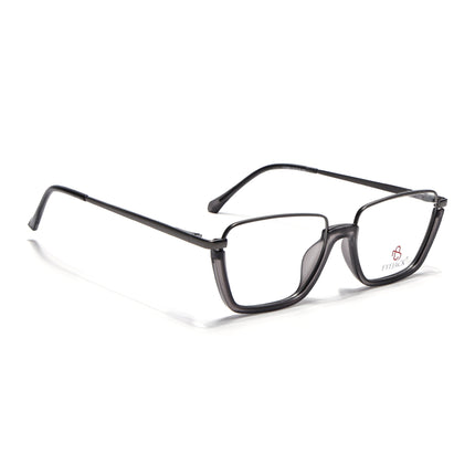 Eyejack Grey Square Eyeglasses for Men & Women (170203FCL1998-C3)