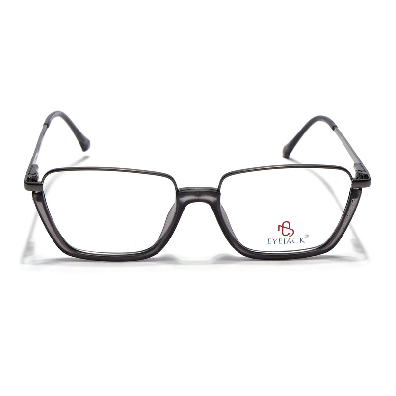 Eyejack Grey Square Eyeglasses for Men & Women (170203FCL1998-C3)