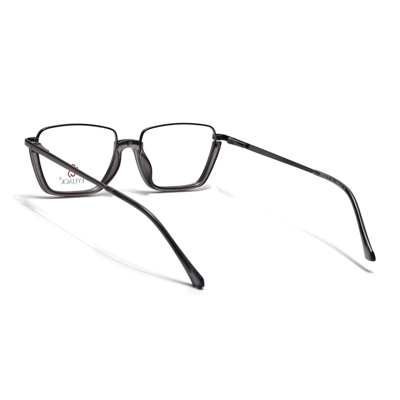 Eyejack Grey Square Eyeglasses for Men & Women (170203FCL1998-C3)