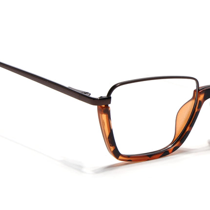 Eyejack Demi Brown Square Eyeglasses for Men & Women (170203FCL1999-C4)