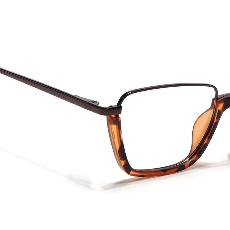 Eyejack Demi Brown Square Eyeglasses for Men & Women (170203FCL1999-C4)