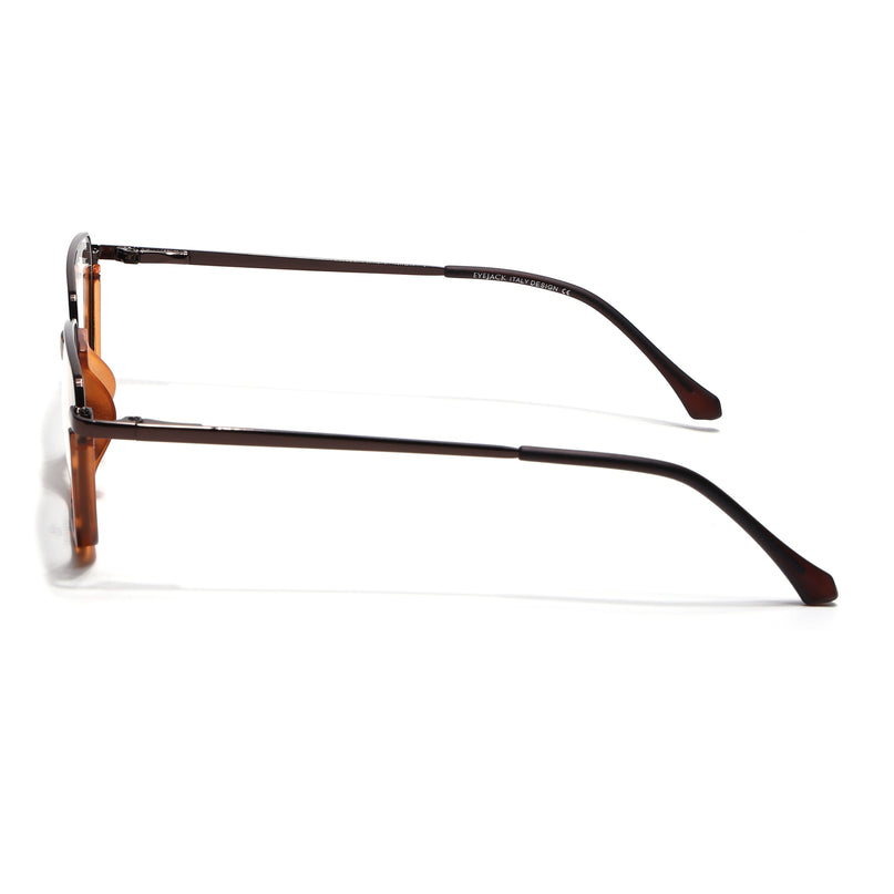Eyejack Demi Brown Square Eyeglasses for Men & Women (170203FCL1999-C4)