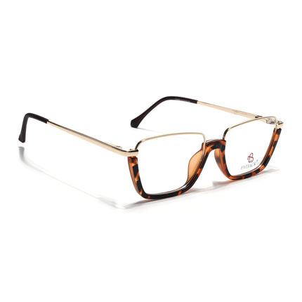 Eyejack Golden & Demi Brown Square Eyeglasses for Men & Women (170203FCL2000-C5)