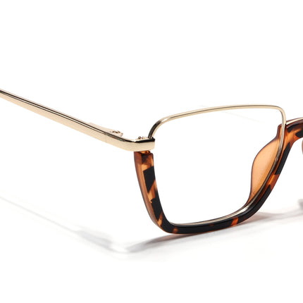 Eyejack Golden & Demi Brown Square Eyeglasses for Men & Women (170203FCL2000-C5)
