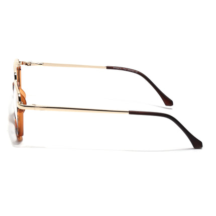 Eyejack Golden & Demi Brown Square Eyeglasses for Men & Women (170203FCL2000-C5)