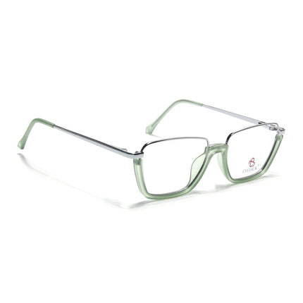 Eyejack Silver & Green Square Eyeglasses for Men & Women (170203FCL2001-C6)