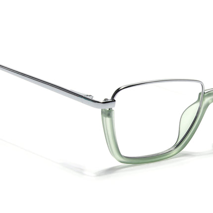 Eyejack Silver & Green Square Eyeglasses for Men & Women (170203FCL2001-C6)