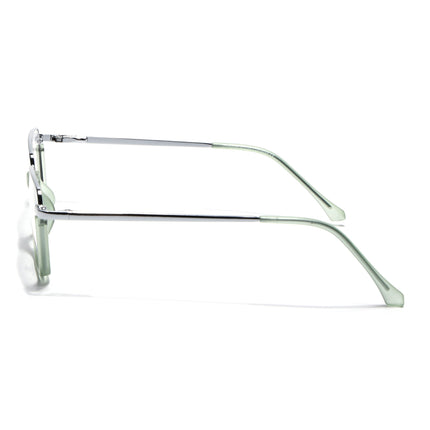 Eyejack Silver & Green Square Eyeglasses for Men & Women (170203FCL2001-C6)