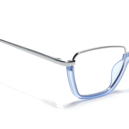 Eyejack Silver & Blue Square Eyeglasses for Men & Women (170203FCL2002-C7)